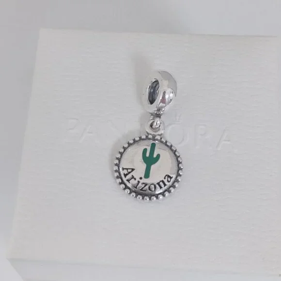 Pandora Arizona Cactus Travel Dangle Charm S925 Silver with box - Picture 8 of 10